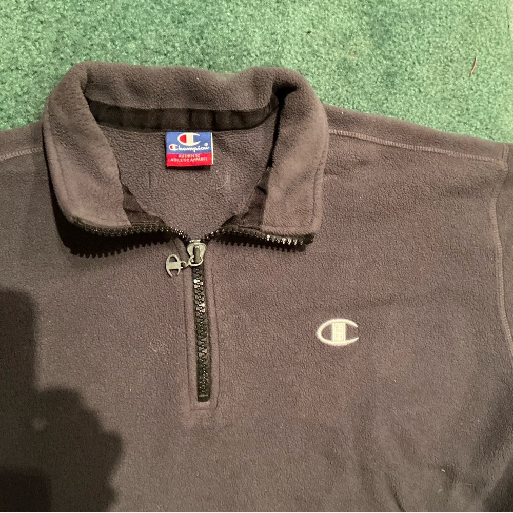 Champion Men's Zip Up Sweater in Charcoal
